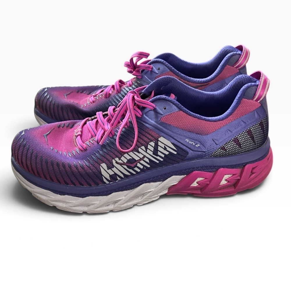 Hoka One One Arahi 2 Womens Running Shoes Purple Pink 1019276 Size 9.5